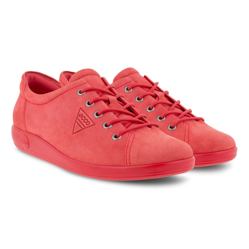 ECCO Womens Sneakers Red - Soft 2.0 Tie - RMY-305649